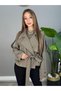 Belted Double-Breasted Collar Khaki Short Trench Coat - 2