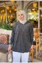 Oversize Premium Quality Leopard Pattern Knitwear Hijab Hooded Sweater - 3