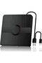 محرك أقراص DVD خارجي محمول USB 3.0 نوع C، قارئ وناسخ عالي السرعة للابتوب والمكتب