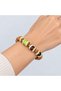 Colorful Beaded Bronze Detailed Bracelet – Green Black Burgundy Bohemian Daily Accessory
