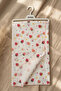 Strawberry Patterned Red Edge Piping Embroidered Cotton Muslin Baby Blanket 90*90 cm - 2