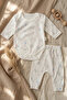 Pink Elephant Balloon Patterned Double Ribbed 100% Cotton Baby Girl Set 3-6-9 Months - 2