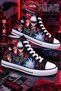 Unisex Anime Printed Black High-Top Linen Sports Shoes Sneaker