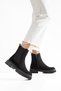 Women's Black Suede Thick Soled Zippered Chelsea Boots - 2