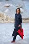 Denim Overcoat with Stitching Detail and Pockets 40501 Dark Blue - 7