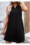 Women's Strappy V-Neck Wide Cut Detailed Short Janjan Crepe Dress - 3