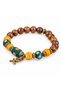 Ethnic Beaded Wooden Look Bracelet with Colorful Bead Detail, Authentic Accessory - 2
