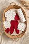 100% Cotton Cherry Patterned Baby Girl 7 Piece Baby Hospital Outfit and Bodysuit Set - Ecru/Red - 3