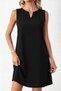 Women's Strappy V-Neck Wide Cut Detailed Short Janjan Crepe Dress - 2