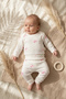Pink Bow Patterned Double Ribbed 100% Cotton Baby Girl Set 3-6-9 Months - 2