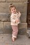 Baby Girl Set with Floral Patterned Jacket, 3-Piece Top and Bottom Set, Premium Set - 4