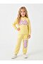 Girl's Tracksuit Set with Hoodie, Top and Bottom, Two-Thread Printed Pattern, Winter - 2
