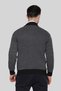 Black Men's Knitwear Acrylic Thick Textured Classic Fit Zippered Pocket Winter Dad Cardigan - 3