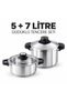 QUICK&SAFE DÜDÜKLÜ TENCERE SETİ 5+7 LİTRE - 2