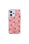 Oppo Reno14 F Compatible Case Pink Heart Silicone Case Red