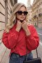 Red Shawl Collar Belted Double-Breasted Short Trench Coat, Coat Per9751