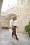 Zipper detailed layered knitwear tunic 40008 ecru - 3