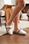 Gray Bowknot Plush House Slippers / Soft Sole Comfortable Indoor Slippers - 2
