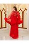 Special Design Tulle Detailed 2-Piece Long Dressing Gown and Nightgown Set (Boxed) - 4