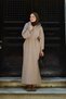 Premium Hooded Sweat Dress Beige