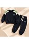 Unisex Children's Printed Navy Blue Tracksuit Set - 4
