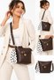 Women's Brown Polka Dot Scarf Detailed Shoulder and Crossbody Bag - 3