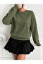 Women's Oversize Sweatshirt 2 Thread Oysho Fabric Crew Neck Basic Sweat - 3