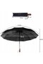 Umbrelă mare pliabilă, rezistentă, automată, neagră. - 6