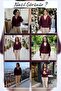 Women's V-Neck Buttoned Balloon Sleeve Knitwear Cardigan Claret Red - 8