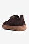 Women's Genuine Suede Loafer with Rubber Laces and Crepe Sole Olin Brown - 4