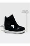Black Suede (İsabe) Hidden Heel Padded Heel 7 cm Height Increasing Sneakers - 8