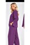 Textured Modal Crew Neck Set with Slit Details - 3