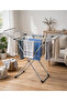 Foldable Wing Clothes Drying Rack - Heavy Duty Stainless Steel Foldable Laundry Rack with Extendable Side Wings - Space Saving Portable Drying Stand for Indoor Outdoor Use