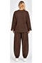 Textured Modal Crew Neck Set with Slit Details - 3
