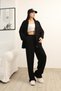 Oversize Hooded Zippered Wide-Legged Modal Fabric Sweat Suit - 3