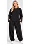 Textured Modal Crew Neck Set with Slit Details