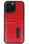Zngzrmll Newface iPhone 15 Pro Max Case Sara Leather Case with Business Card Holder (204304) - Red - 2