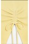 Yellow Long Sleeve Asymmetric Collar Draped Side Tie Spring Autumn Blouse Top - 3
