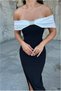 Flexible Detailed Strapless Evening Dress Stone Fabric Dress Crepe - 4
