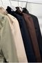 Women's Gabardine Stand Collar Double Button Short Jacket - Slim Fit Double-Breasted Jacket - 3