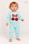 Baby Girl 2-Piece Set with Cherry Embroidery and Bow Detail, 2-Piece Top and Bottom Set, Seasonal