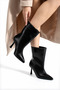 Black Women's Boots – Thai Feather Lining, Non-Slip Sole, 7 cm Heel - 3