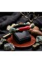 Women's Black Gray Patterned and Red Pipe Stone Detailed Gold Color Spaced Bracelet - 3