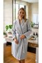 100% Cotton Waffle Pike Bathrobe Unisex Summer Thin Bathrobe Quick Drying Hammam Sauna Bathrobe - 2