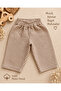 Children's Muslin Trousers 1-4 Years 100% Cotton Elastic Waist Brown Plaid - 5