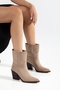 Women's Cowboy Boots with Stud Detail, Pointed Toe, Thick Heel Western Boots - 3