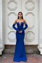 Crepe V Fish Evening Dress Fabric Dress Collar Cut - 3