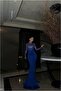 Tulle Fishnet Evening Dress Fabric Dress Collar Cutout Vertical