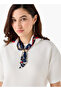Boxy Fit T-shirt with Attached Scarf Detail - 6