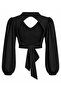 Women's Blouse with Buckle Detail and Low Back Cut - 2